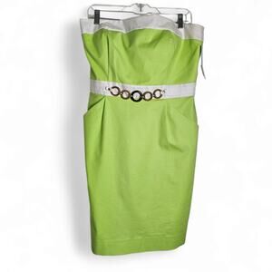 Antonio Melani NWT Lime Green Strapless Mini Dress Size 14